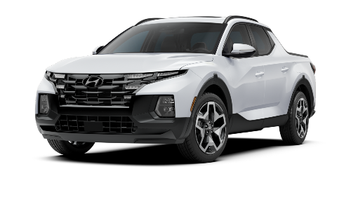 Ice White 2022 Hyundai Santa Cruz on White Background