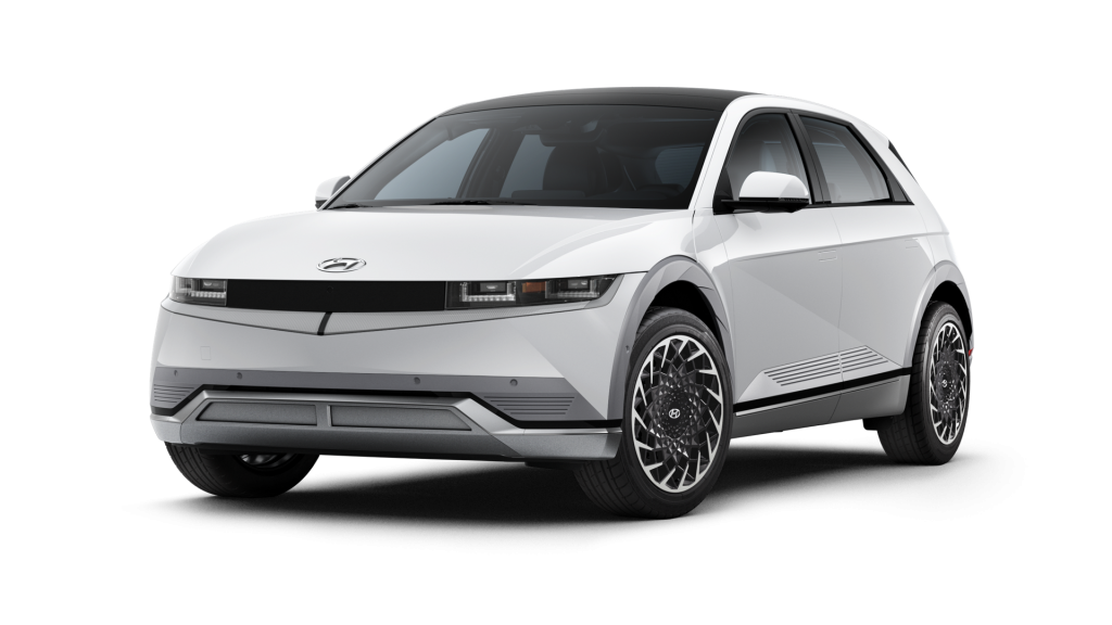 Atlas White 2022 Hyundai IONIQ 5 on White Background