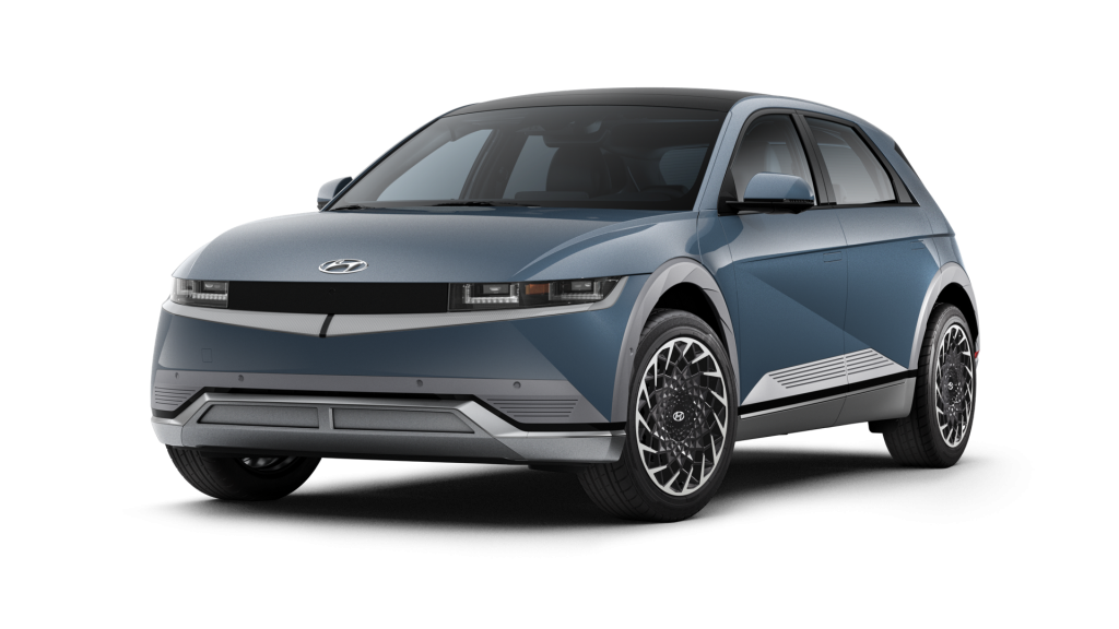 Lucid Blue 2022 Hyundai IONIQ 5 on White Background