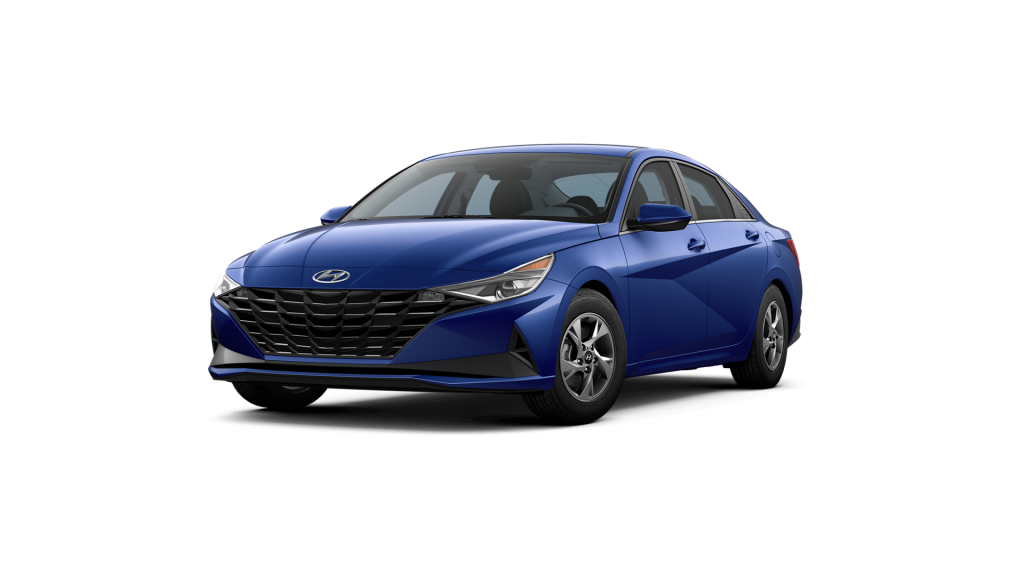 Intense Blue 2022 Hyundai Elantra on White Background