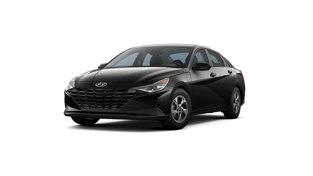 Phantom Black 2022 Hyundai Elantra on White Background