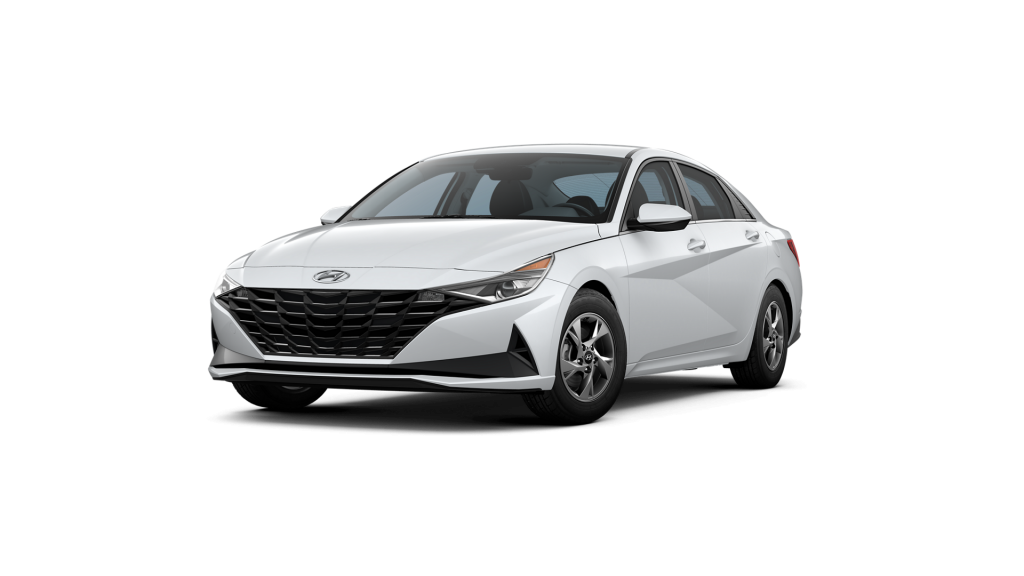 Quartz White 2022 Hyundai Elantra on White Background